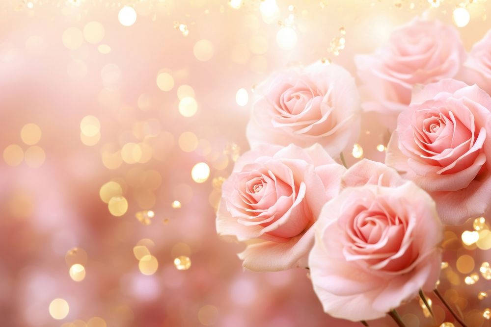 Pink rose pattern bokeh effect background flower petal plant. AI generated Image by rawpixel.