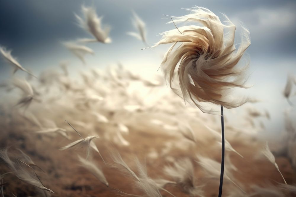 Wind outdoors nature flower. AI generated Image by rawpixel.