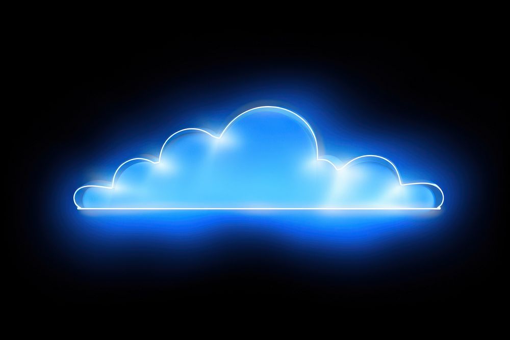 Blue clouds neon light effects technology darkness abstract. AI generated Image by rawpixel.
