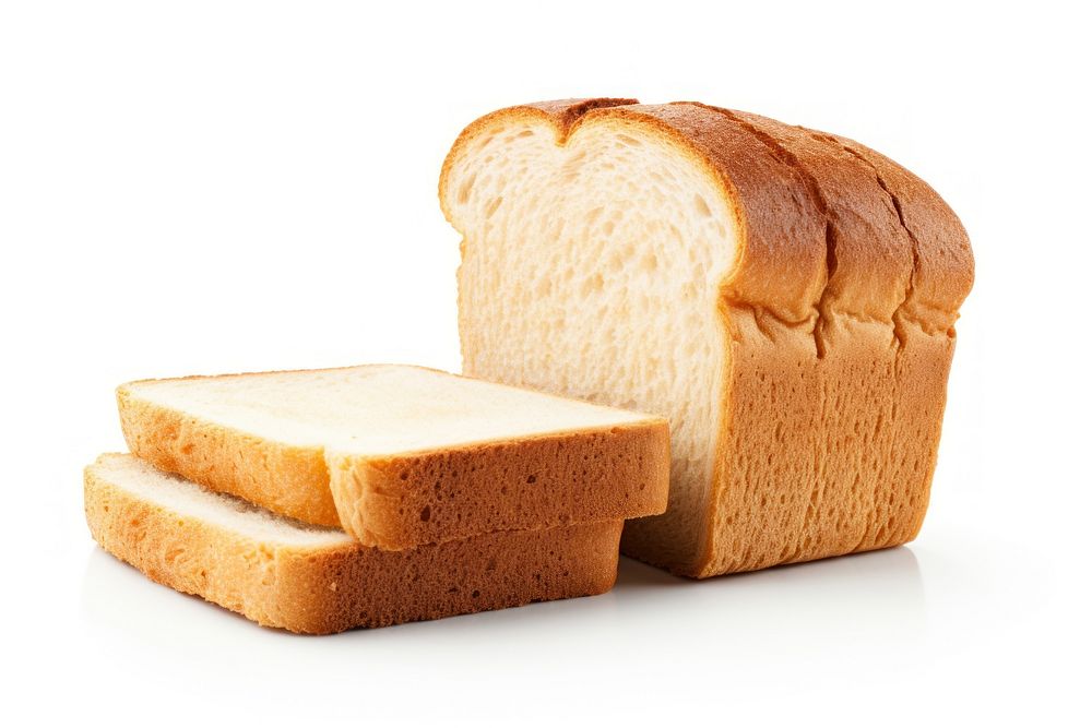 Bread slice food white background sourdough. AI generated Image by rawpixel.