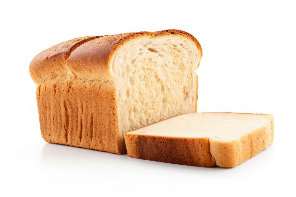 Bread slice food white background sourdough. AI generated Image by rawpixel.