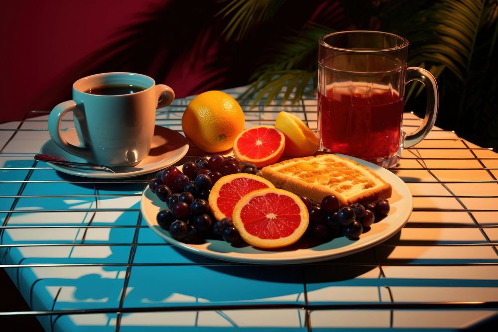 Breakfast fruit table breakfast. AI generated Image by rawpixel.