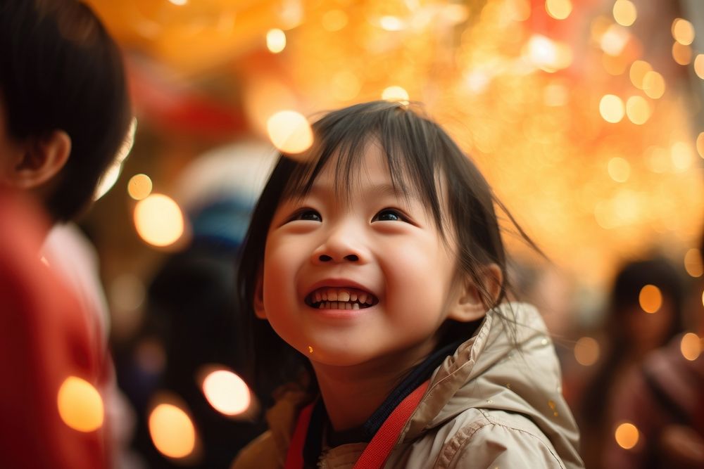 East asian kids celebration festival smile. AI generated Image by rawpixel.