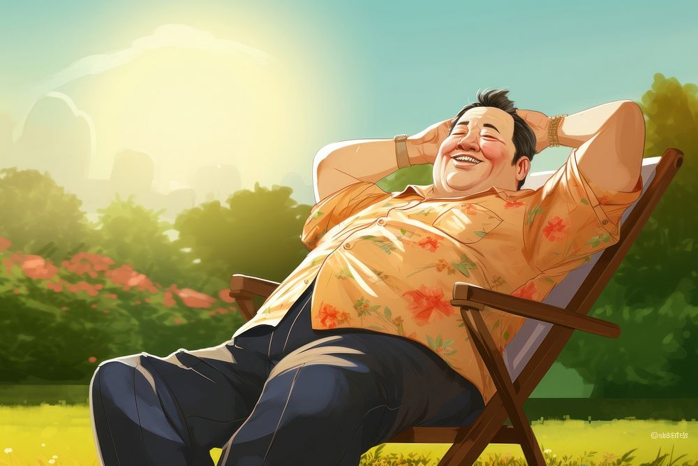 Sunshine relaxing furniture laughing. AI generated Image by rawpixel.
