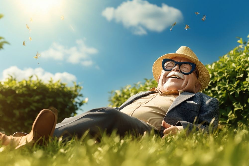 Sunshine relaxing outdoors sitting. AI generated Image by rawpixel.