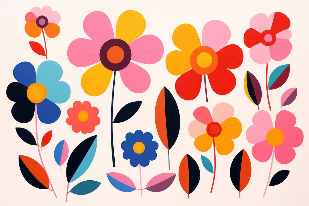 Daisy flower pattern plant art. AI generated Image by rawpixel.