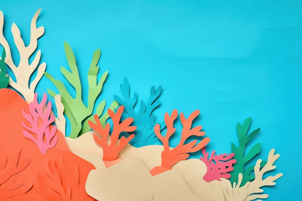 Underwater sea with corals and reef art outdoors cartoon. AI generated Image by rawpixel.