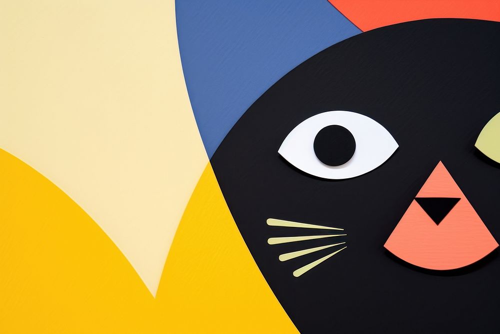 Black cat art backgrounds cartoon. AI generated Image by rawpixel.