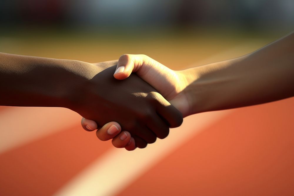 Relay race hand handshake agreement. AI generated Image by rawpixel.