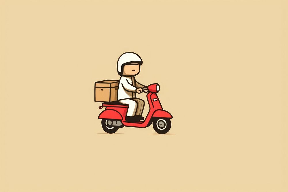 Postman riding bycycle motorcycle vehicle scooter. AI generated Image by rawpixel.