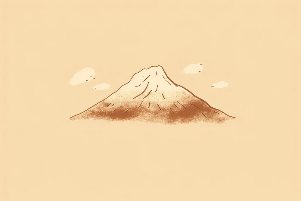 Fuji mountain drawing nature sketch. AI generated Image by rawpixel.