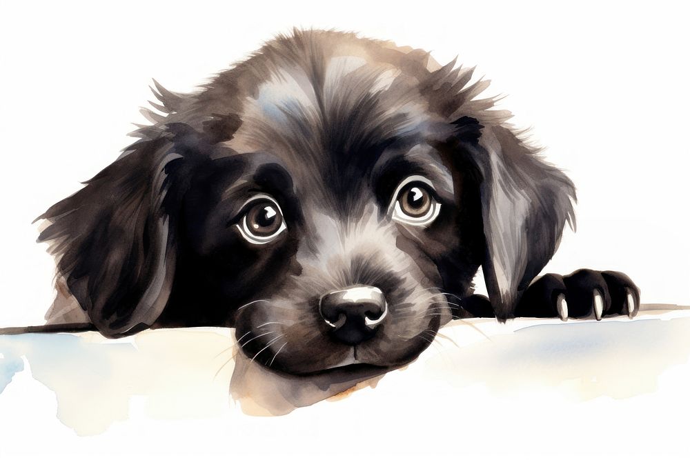 Puppy look cheerful mammal animal black. AI generated Image by rawpixel.