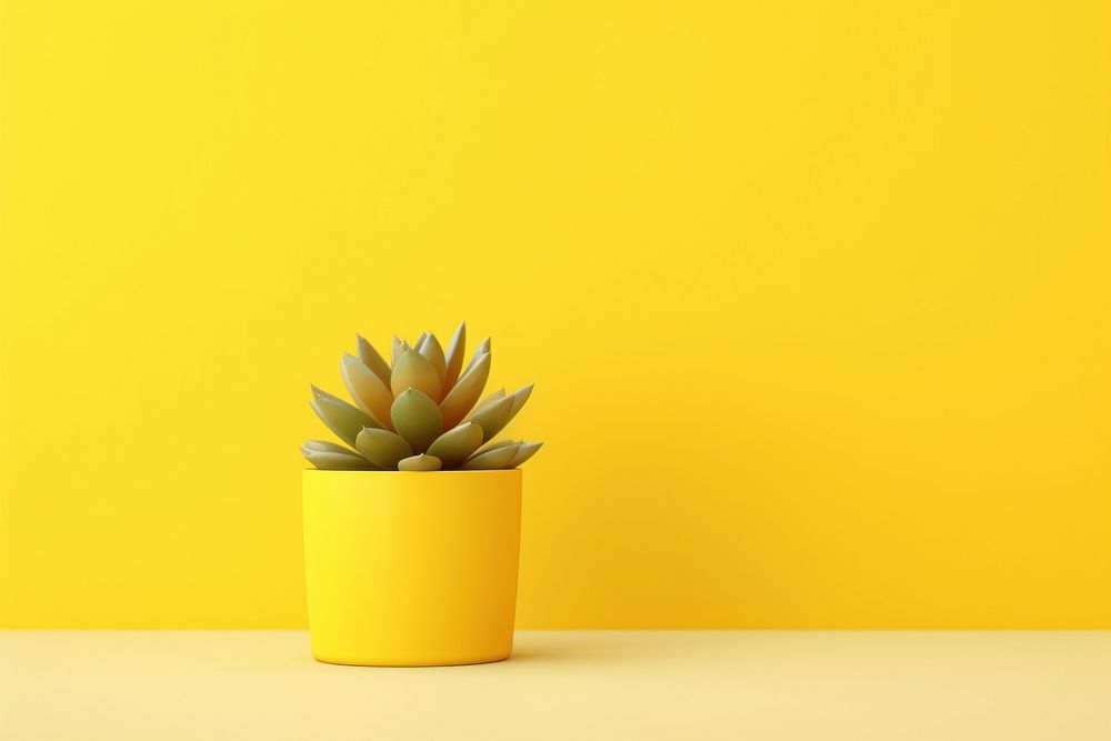 Cute yellow background plant houseplant | Free Photo - rawpixel