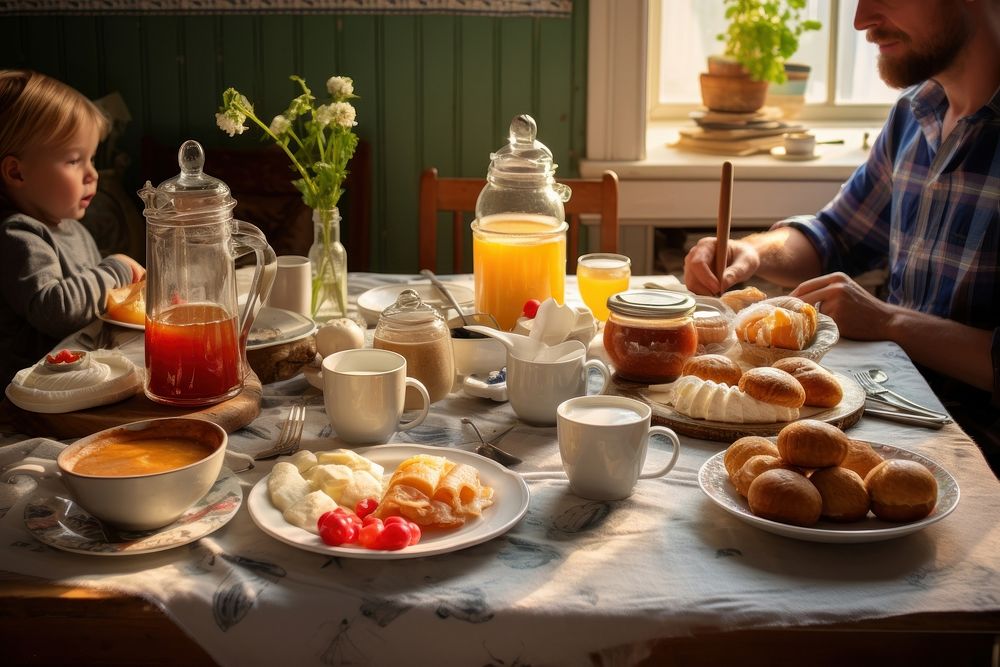 Scandinavian breakfast furniture brunch. AI generated Image by rawpixel.