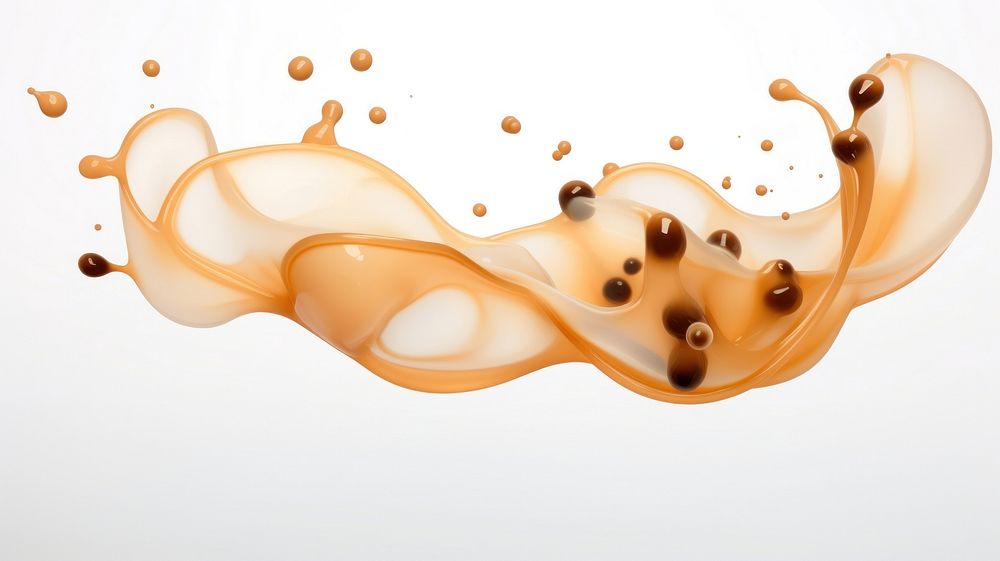 Boba tea splattered splashing abstract. AI generated Image by rawpixel.