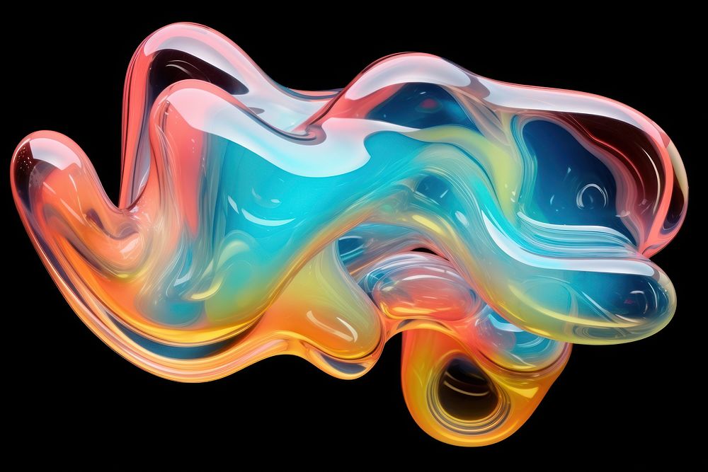 Neon liquid pattern shape lightweight. AI generated Image by rawpixel.