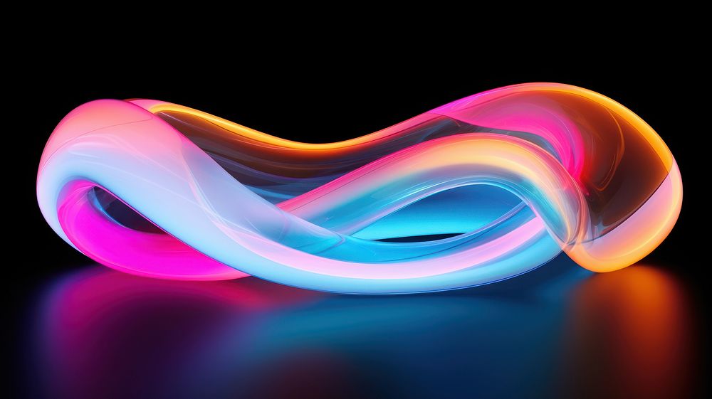 Rainbow neon light shape illuminated. AI generated Image by rawpixel.