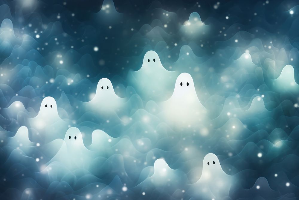 Ghost pattern bokeh effect background backgrounds illuminated celebration. AI generated Image by rawpixel.
