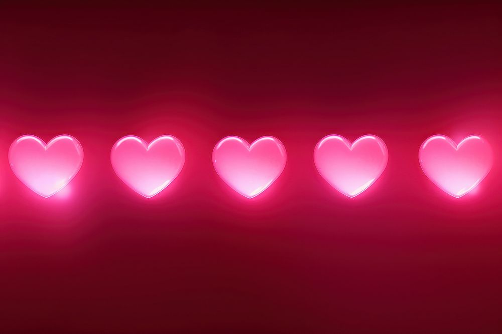 Hearts neon light effects night illuminated panoramic. AI generated Image by rawpixel.
