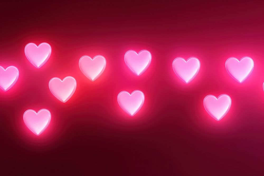 Hearts neon light effects backgrounds night illuminated. AI generated Image by rawpixel.