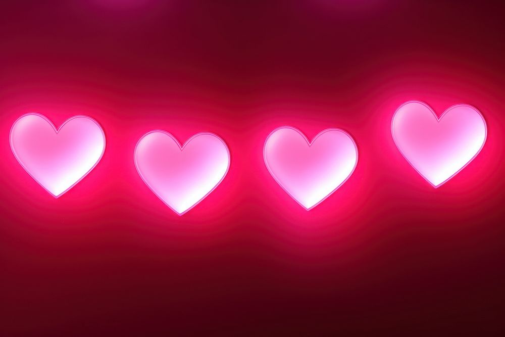 Hearts neon light effects illuminated darkness lighting. AI generated Image by rawpixel.