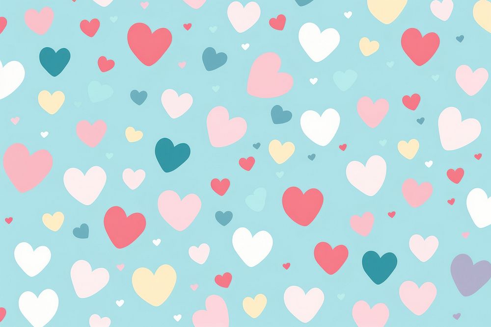 Heart icon pattern backgrounds abundance variation. AI generated Image by rawpixel.
