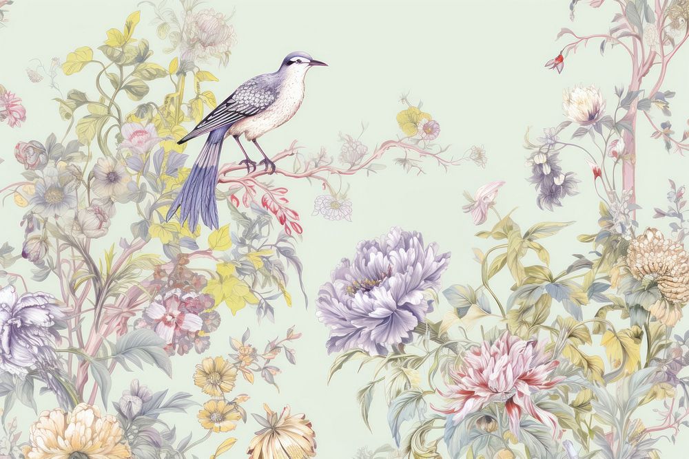 Birds and flowers pattern backgrounds creativity. 