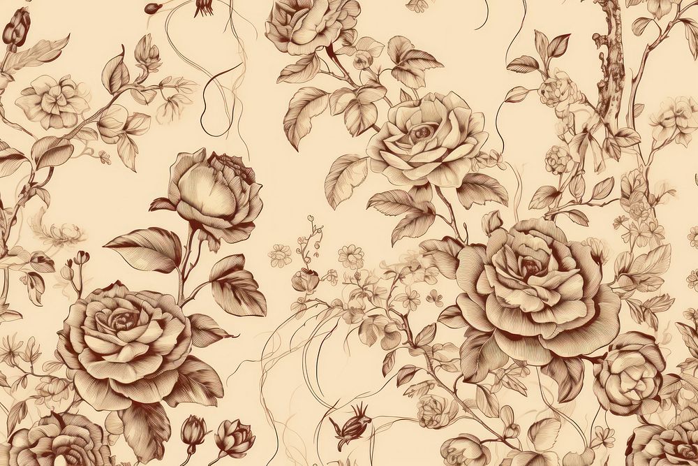 Roses wallpaper pattern drawing. | Premium Photo Illustration - rawpixel