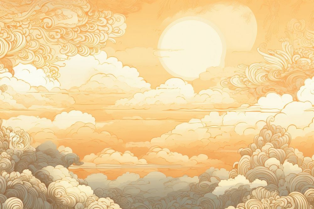 The sun and clouds landscape outdoors pattern. 