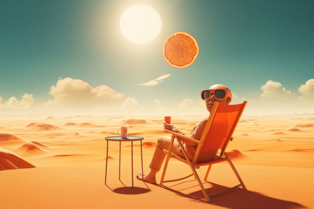 Hot sun chair furniture outdoors. AI generated Image by rawpixel.