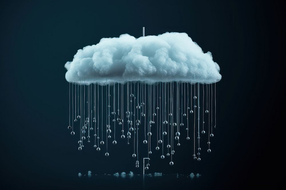 Rainy cloud drop cyberspace technology. AI generated Image by rawpixel.