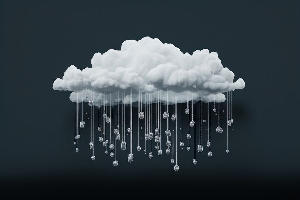 Rainy cloud nature drop monochrome. AI generated Image by rawpixel.