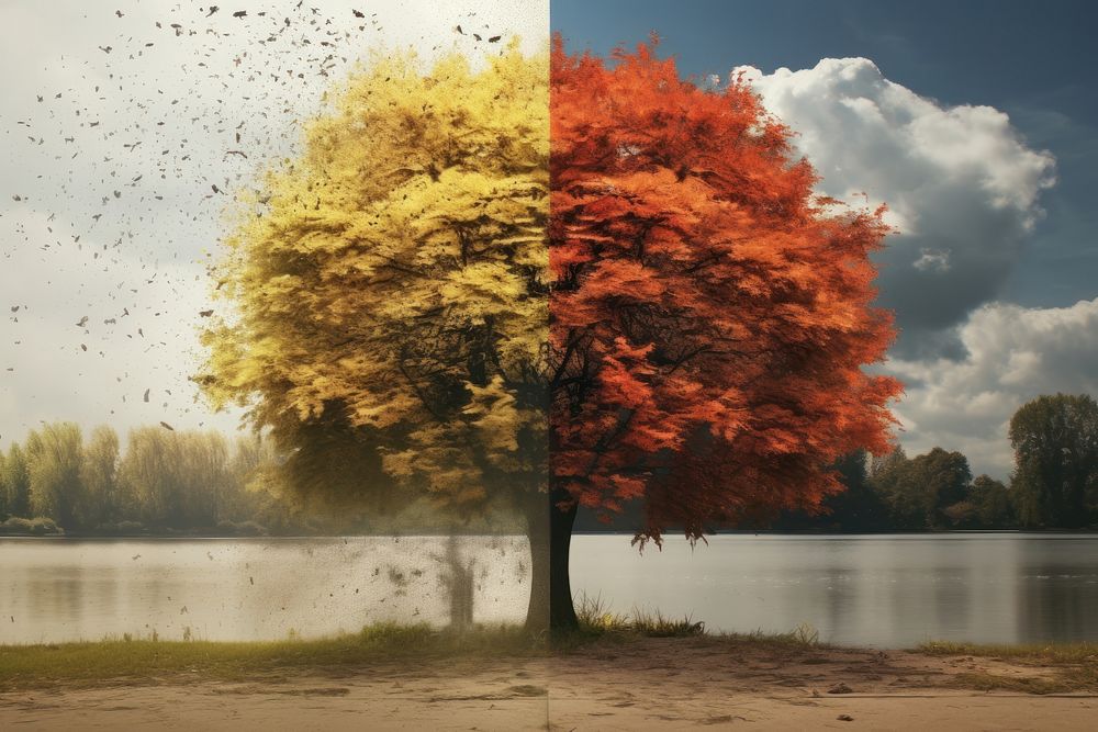 Autumn and summer outdoors autumn nature. AI generated Image by rawpixel.