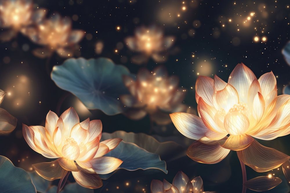 Lotus pattern bokeh effect background outdoors nature flower. AI generated Image by rawpixel.