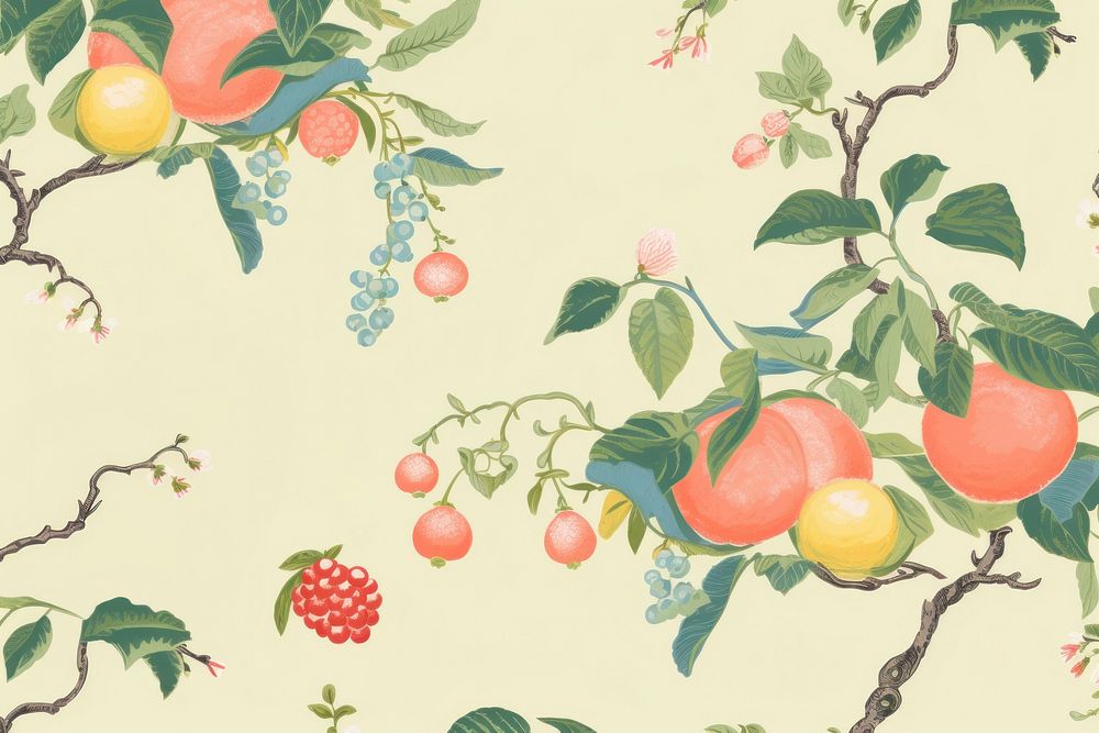 Summer fruit wallpaper plant pear. AI generated Image by rawpixel.