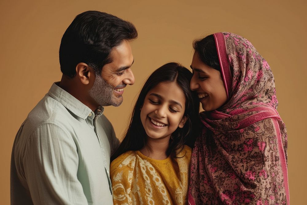 Indian family adult happy togetherness. AI generated Image by rawpixel.