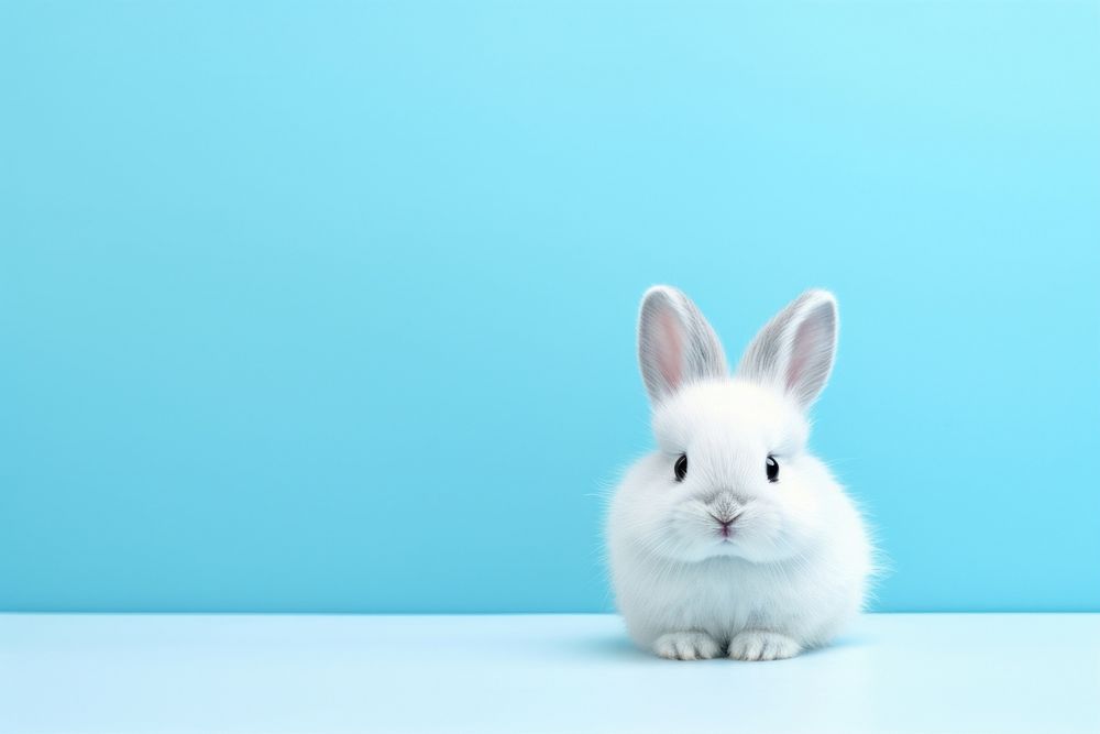 Minimal cute bunny background animal rodent mammal. AI generated Image by rawpixel.