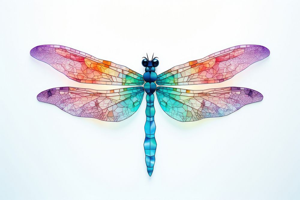 Dragonfly animal insect white background. AI generated Image by rawpixel.