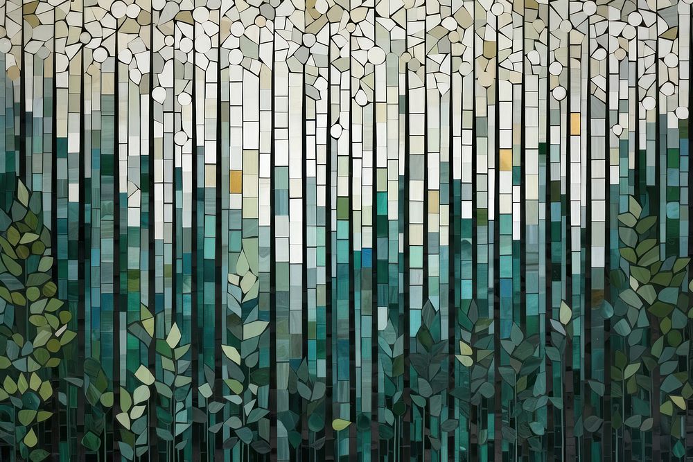 Forest art mosaic backgrounds. AI generated Image by rawpixel.