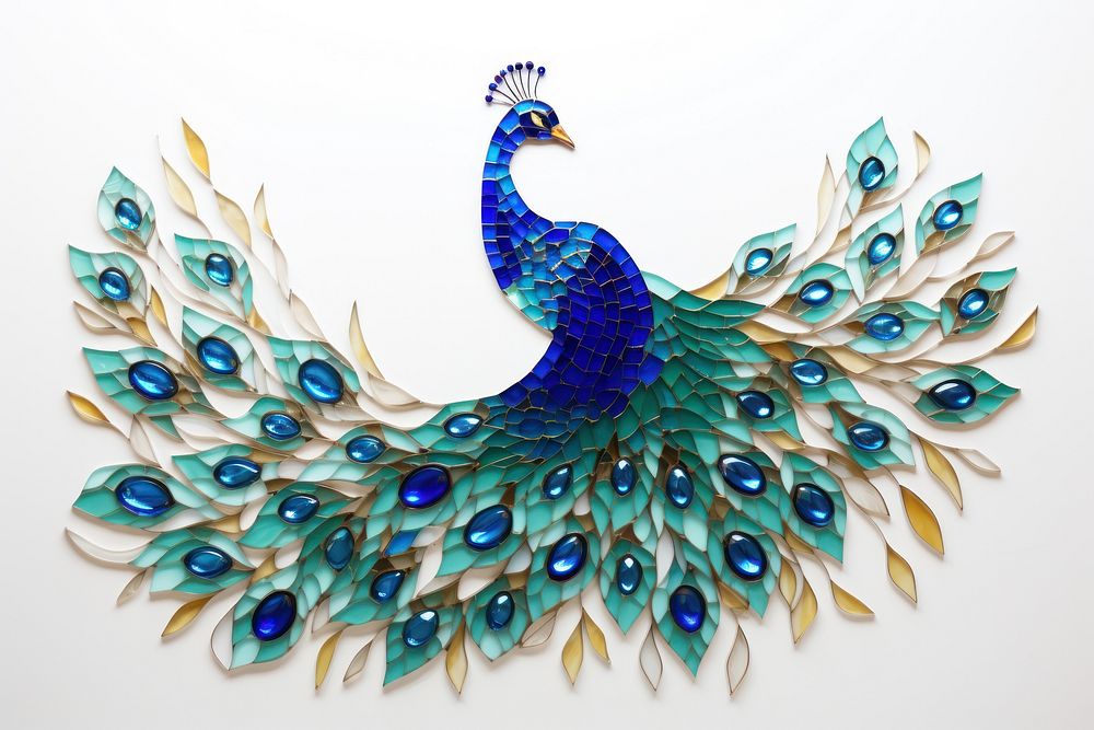 Minimal peacok art pattern animal. AI generated Image by rawpixel.
