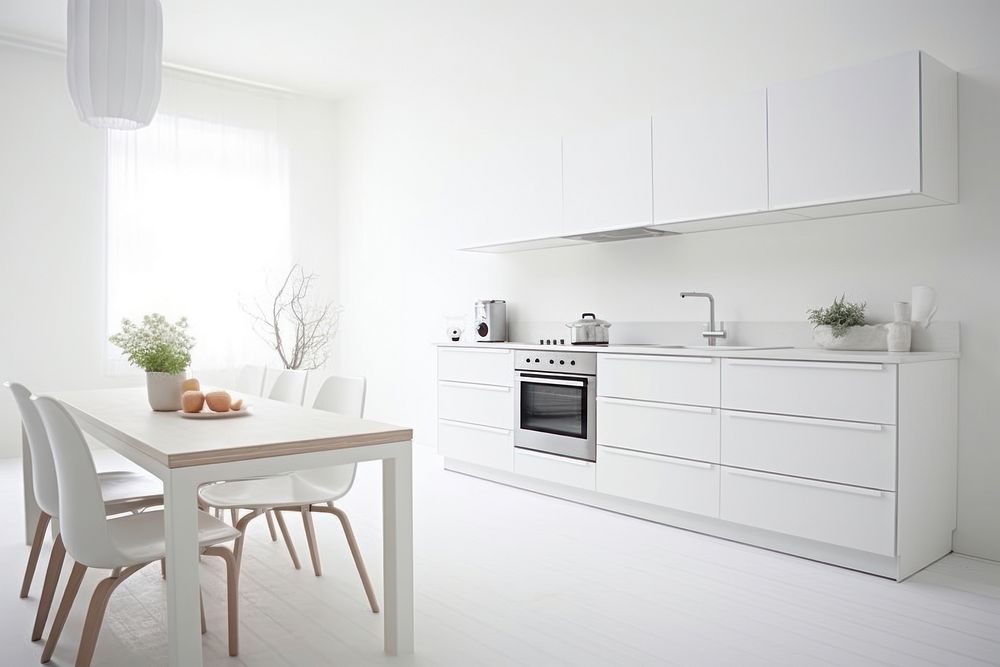 Minimalist kitchen furniture architecture sideboard. AI generated Image by rawpixel.