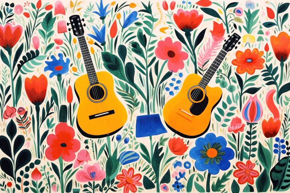 Music pattern art painting. AI generated Image by rawpixel.