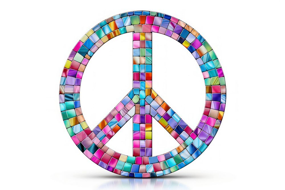 Peace icon shape art white background accessories. 