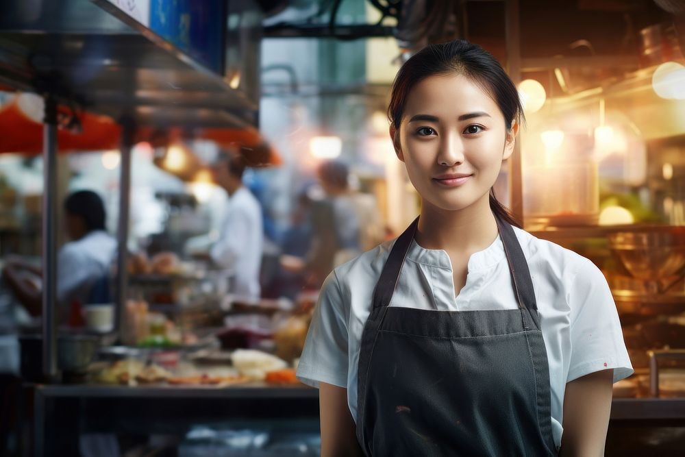 Thai female chef food adult apron. AI generated Image by rawpixel.