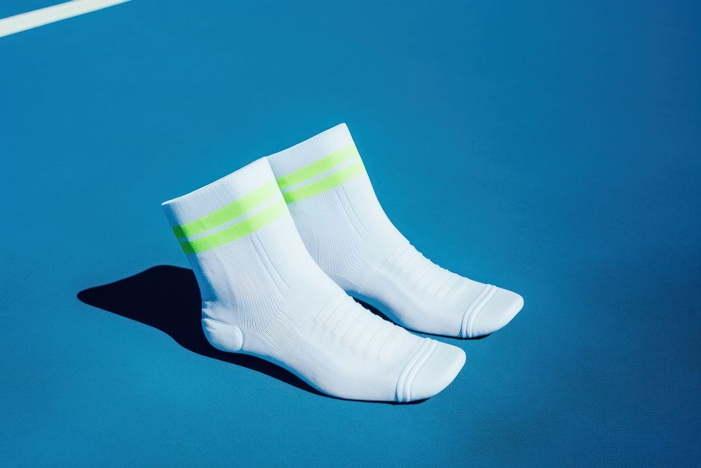 White socks tennis green blue. AI generated Image by rawpixel.