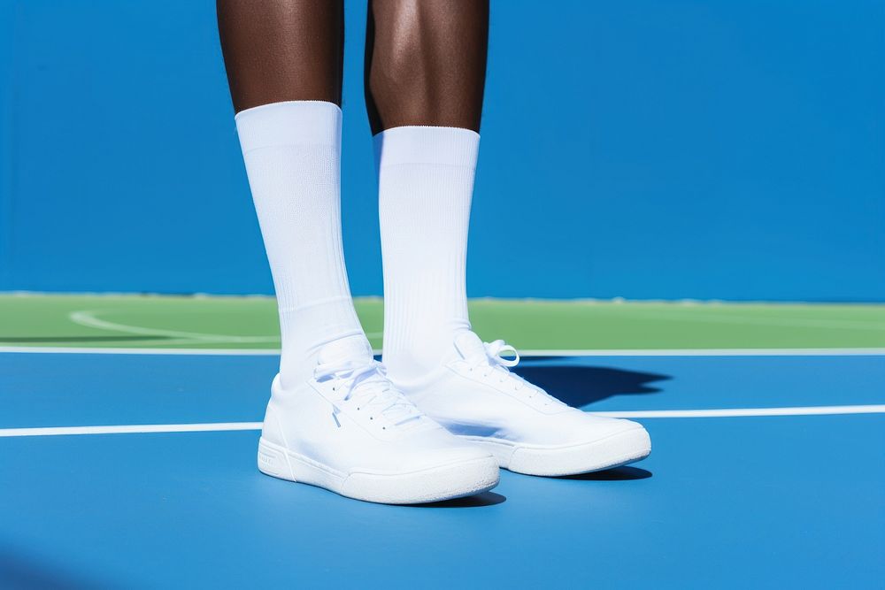 White socks footwear tennis shoe. AI generated Image by rawpixel.