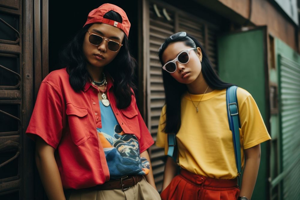 Filipino teenage friends sunglasses individuality togetherness. AI generated Image by rawpixel.