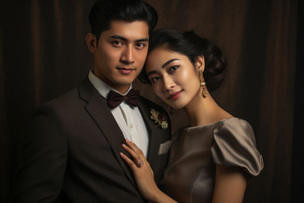Thai couple portrait clothing wedding. AI generated Image by rawpixel.