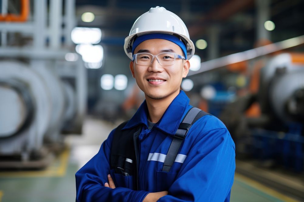 Vietnamese engineers holding factory hardhat. | Free Photo - rawpixel