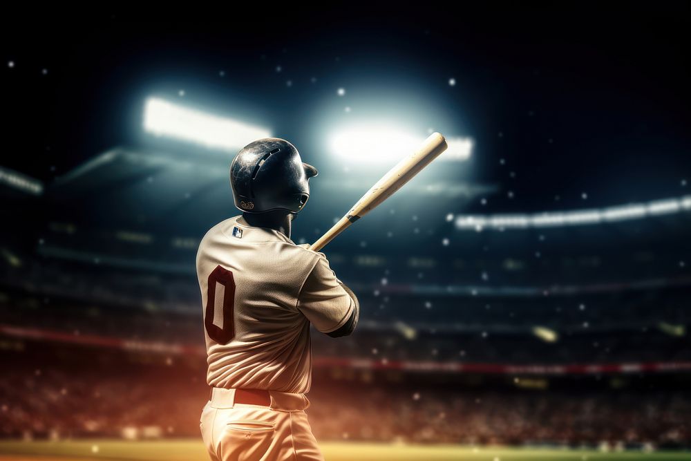 Baseballs player stadium sports competition. AI generated Image by rawpixel.